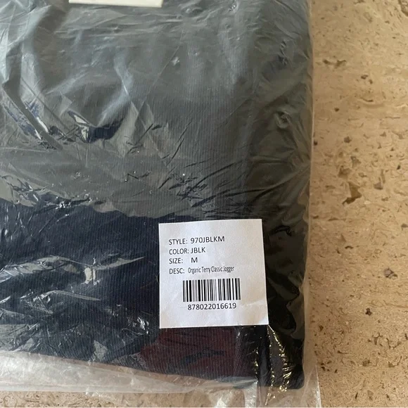 NWT MATE the Label Organic Terry Cotton CLASSIC JOGGER Pant Jet Black - MEDIUM - Picture 10 of 16